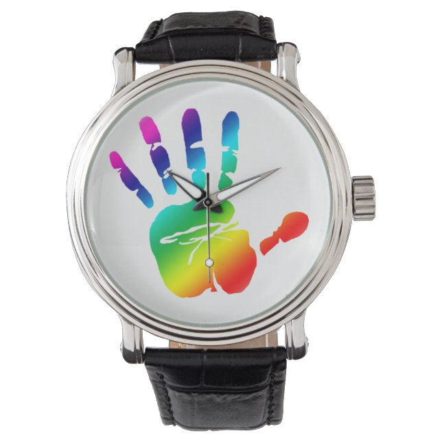Reloj De Pulsera Vigilancia de la mano en arco iris (Anverso)