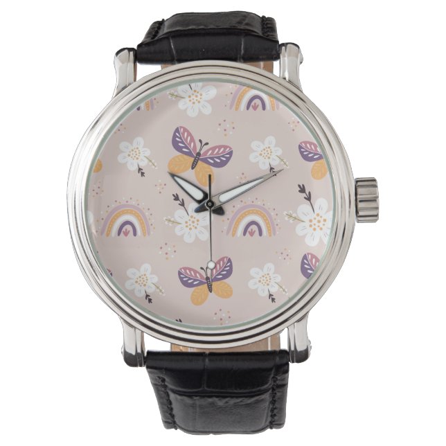 Reloj De Pulsera Vigilancia de la mariposa arco iris (Anverso)
