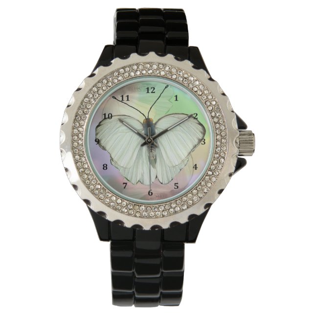 Reloj De Pulsera Vigilancia de la mariposa blanca (Anverso)
