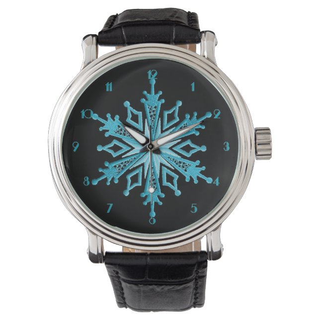 Reloj De Pulsera Vigilancia de la muñeca de copo de nieve azul hela (Anverso)