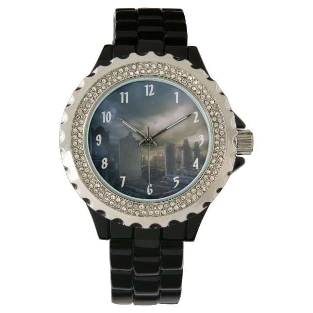 Reloj De Pulsera Vigilancia de la muñeca gótica de cementerio (Anverso)