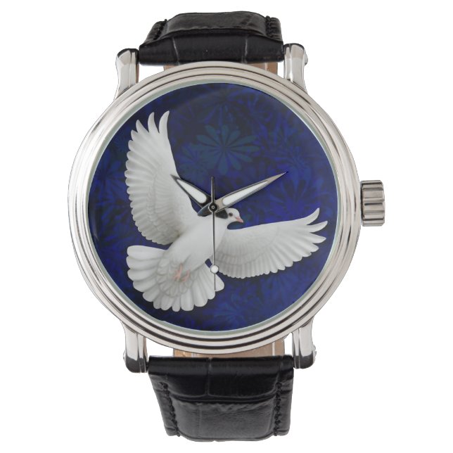 Reloj De Pulsera Vigilancia de la paloma de la paz blanca (Anverso)