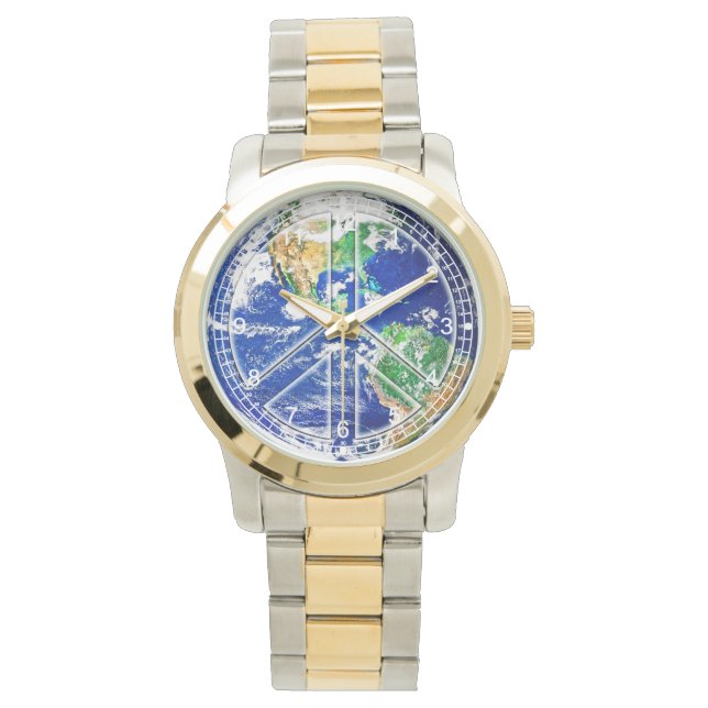 Reloj De Pulsera Vigilancia de la Paz Mundial del Planeta Tierra (Anverso)