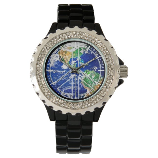 Reloj De Pulsera Vigilancia de la Paz Mundial del Planeta Tierra (Anverso)