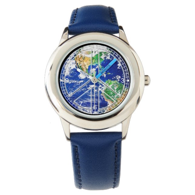 Reloj De Pulsera Vigilancia de la Paz Mundial del Planeta Tierra (Anverso)