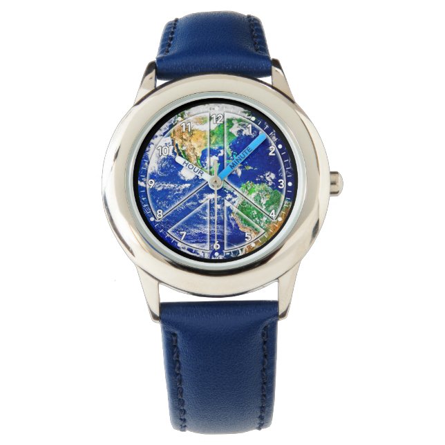 Reloj De Pulsera Vigilancia de la Paz Mundial del Planeta Tierra (Anverso)