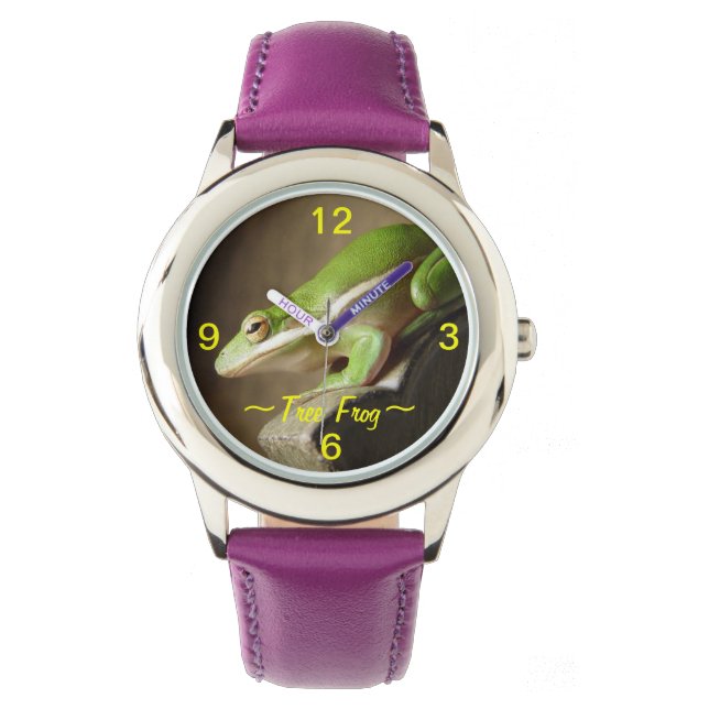 Reloj De Pulsera Vigilancia de la rana de árbol verde (Anverso)