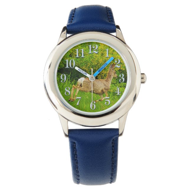 Reloj De Pulsera Vigilancia de la vida silvestre de ciervos y hierb (Anverso)