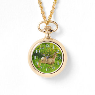 Reloj De Pulsera Vigilancia de la vida silvestre de ciervos y hierb
