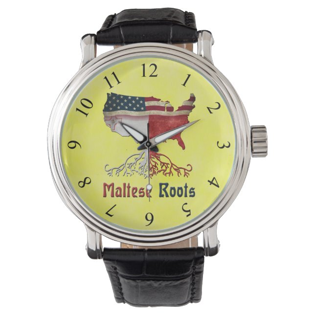 Reloj De Pulsera Vigilancia de las raíces maltesas norteamericanas (Anverso)