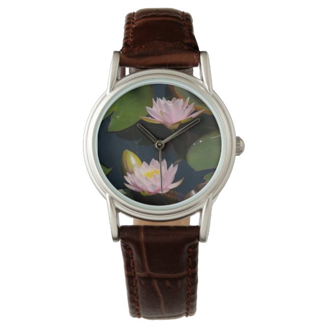 Reloj De Pulsera Vigilancia de los acuíferos de Lotus rosa (Anverso)