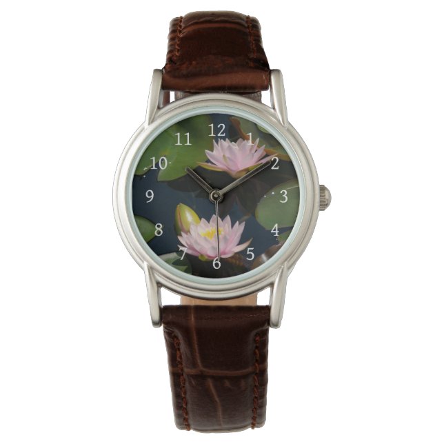 Reloj De Pulsera Vigilancia de los acuíferos de Lotus rosa (Anverso)