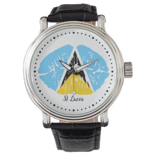 Reloj De Pulsera Vigilancia de los labios de la bandera de Santa Lu