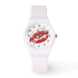 Reloj De Pulsera Vigilancia de los labios rojos