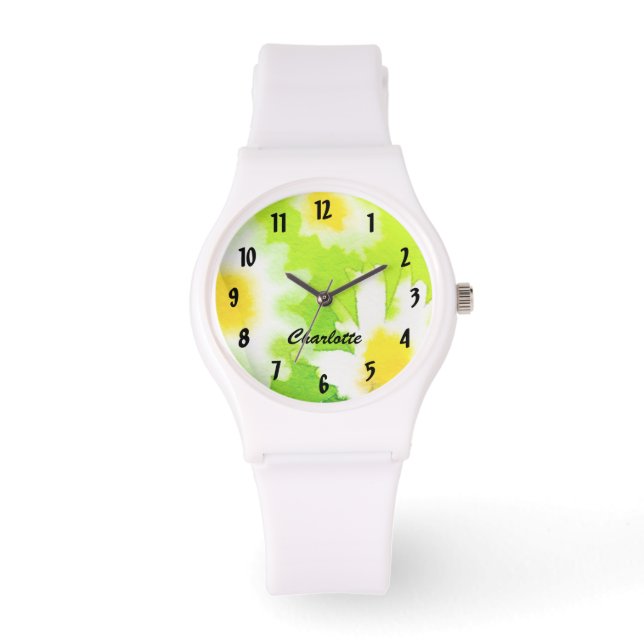 Reloj De Pulsera Vigilancia de mareas blancas con nombre personaliz (Anverso)