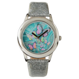 Reloj De Pulsera ¡Vigilancia de mariposa! ¡Añadir nombre! ¡Girly Gi