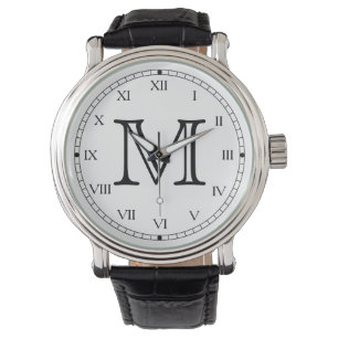 Reloj De Pulsera Vigilancia de monograma con números romanos