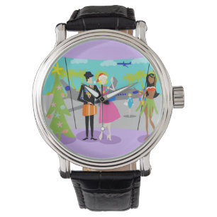 Reloj De Pulsera Vigilancia de Navidades retro hawaianos