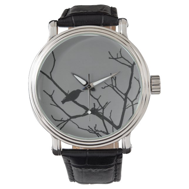 Reloj De Pulsera Vigilancia de pájaro en árbol (Anverso)