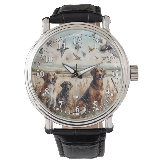Reloj De Pulsera Vigilancia de perros cazadores de aves (Anverso)