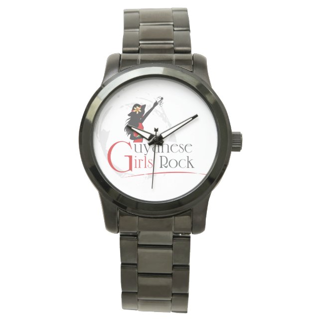 Reloj De Pulsera Vigilancia de pulsera negra sobremedida por Chica  (Anverso)