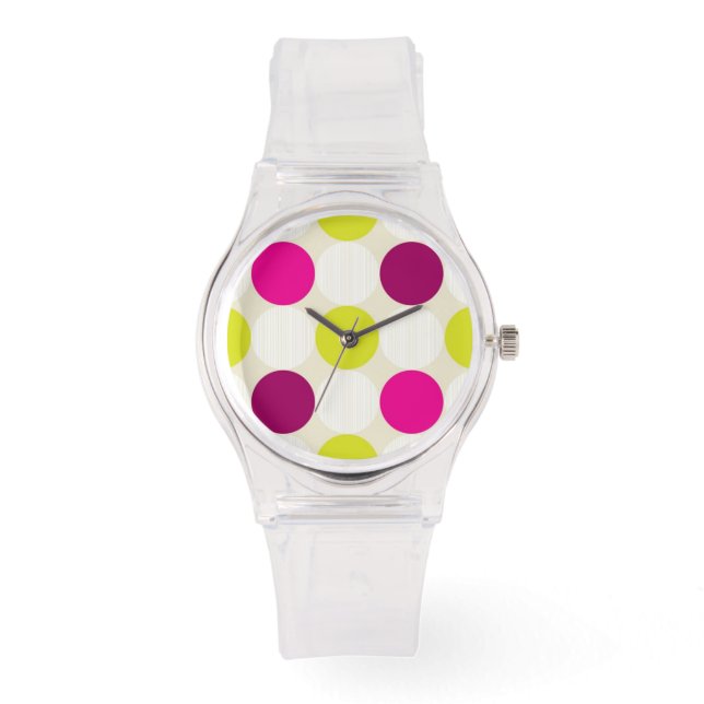 Reloj De Pulsera Vigilancia de puntos de polka (Anverso)