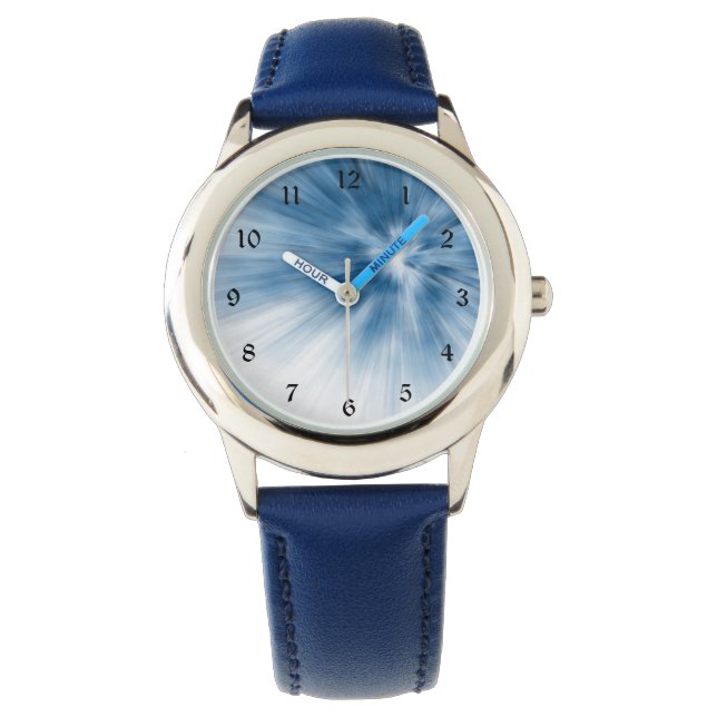 Reloj De Pulsera Vigilancia de ráfagas de rayos azules (Anverso)
