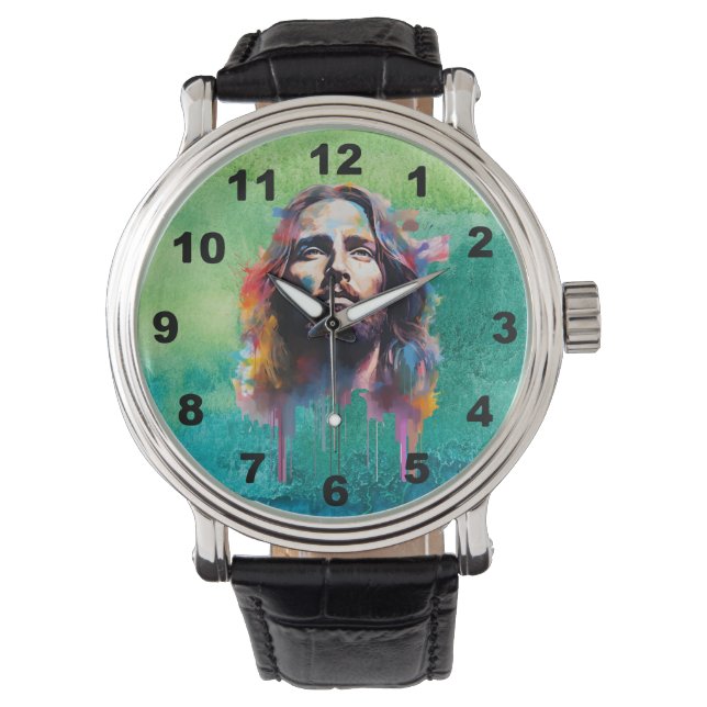 Reloj De Pulsera Vigilancia de retrato de Jesús (Anverso)