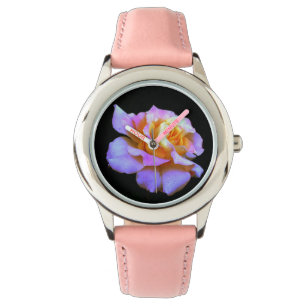 Reloj De Pulsera Vigilancia de Rosas rosados y dorados
