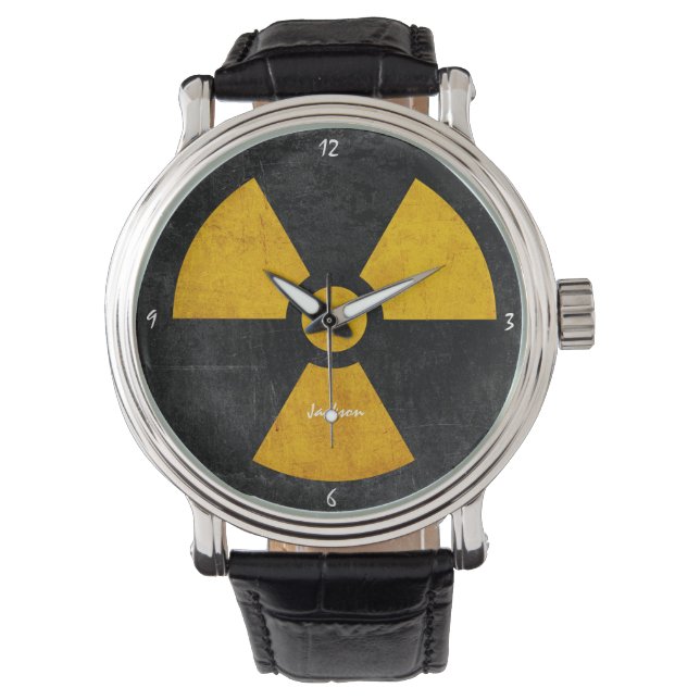 Reloj De Pulsera Vigilancia de símbolo de radiación con problemas (Anverso)