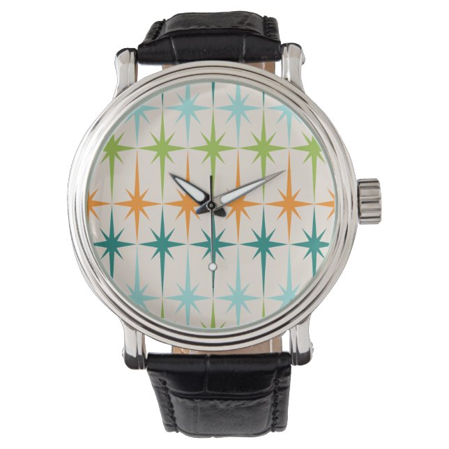 Reloj De Pulsera Vigilancia de Starburts Geométricos Vintage (Anverso)