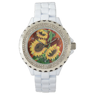 Reloj De Pulsera Vigilancia de tres girasoles - Pintura