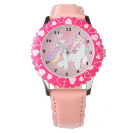 Reloj De Pulsera Vigilancia de Unicornio rosa para chicas