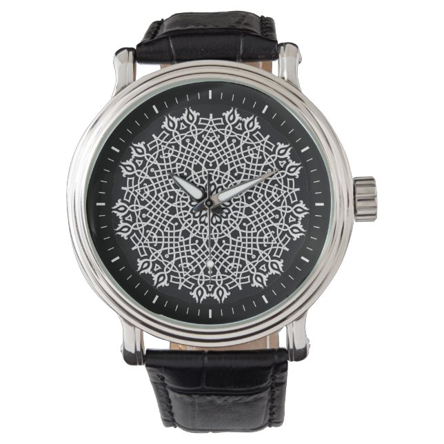 Reloj De Pulsera Vigilancia de Versalles en blanco y negro (Anverso)