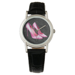 Reloj De Pulsera Vigilancia de zapatos en tacones rosados