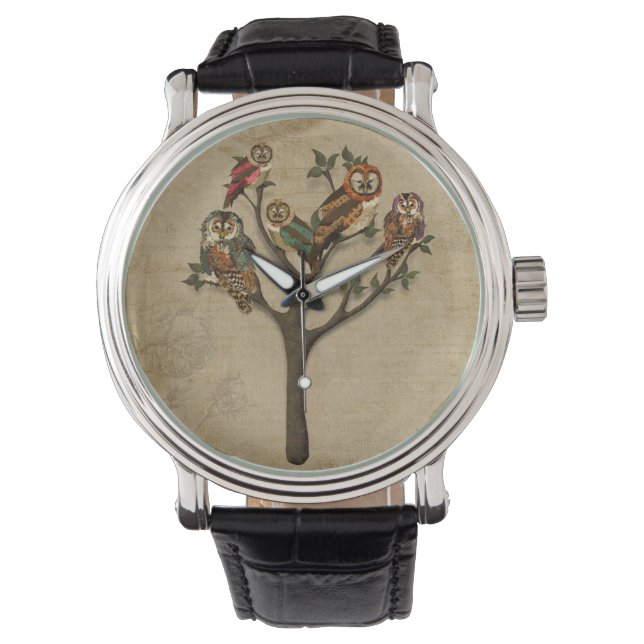 Reloj De Pulsera Vigilancia del árbol de búhos (Anverso)