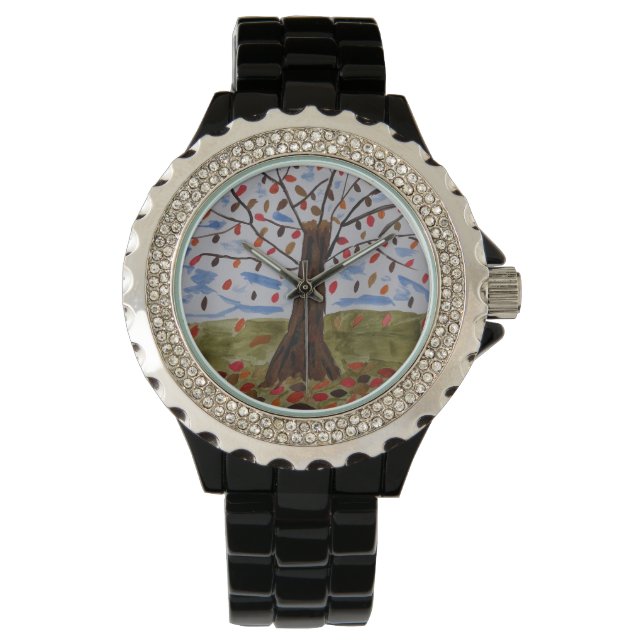 Reloj De Pulsera Vigilancia del árbol de otoño (Anverso)
