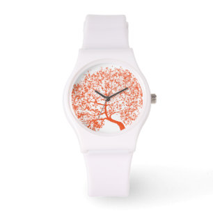 Reloj De Pulsera Vigilancia del árbol de roble naranja
