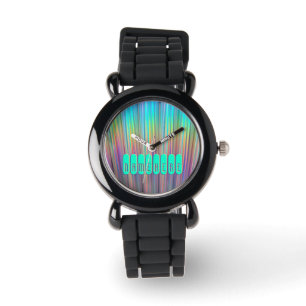 Reloj De Pulsera Vigilancia del arco iris. ¡Holográfico! ¡Agrega
