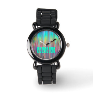 Reloj De Pulsera Vigilancia del arco iris. Holográfico! ¡Añadir nom