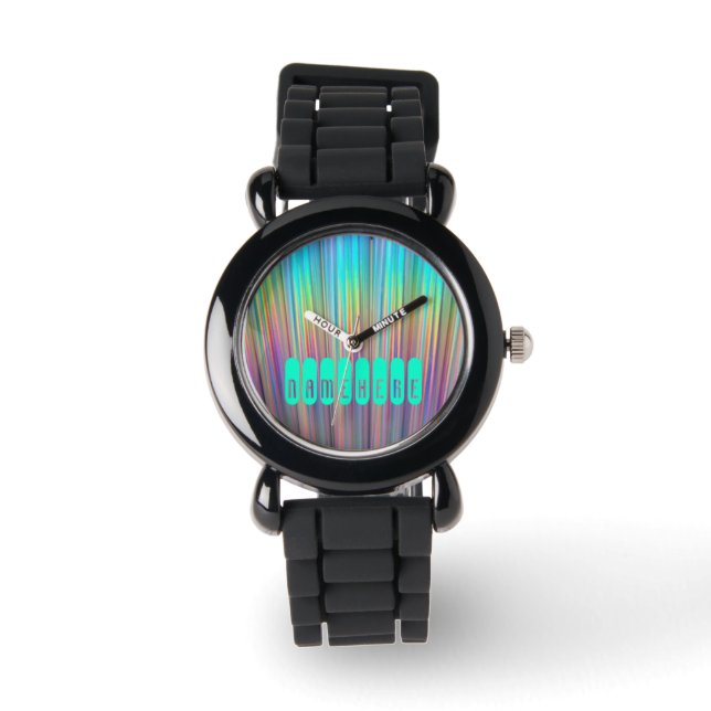 Reloj De Pulsera Vigilancia del arco iris. Holográfico! ¡Añadir nom (Anverso)