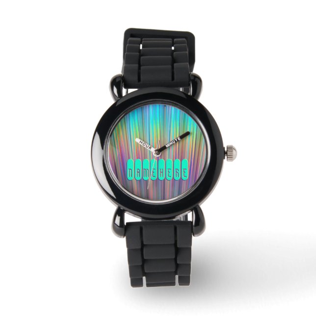 Reloj De Pulsera Vigilancia del arco iris. Holográfico! ¡Añadir nom (Anverso)