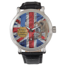 Reloj De Pulsera Vigilancia del Bulldog inglés de Union Jack