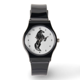 Reloj De Pulsera Vigilancia del caballo negro vertical