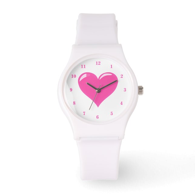 Reloj De Pulsera Vigilancia del corazón rosado (Anverso)