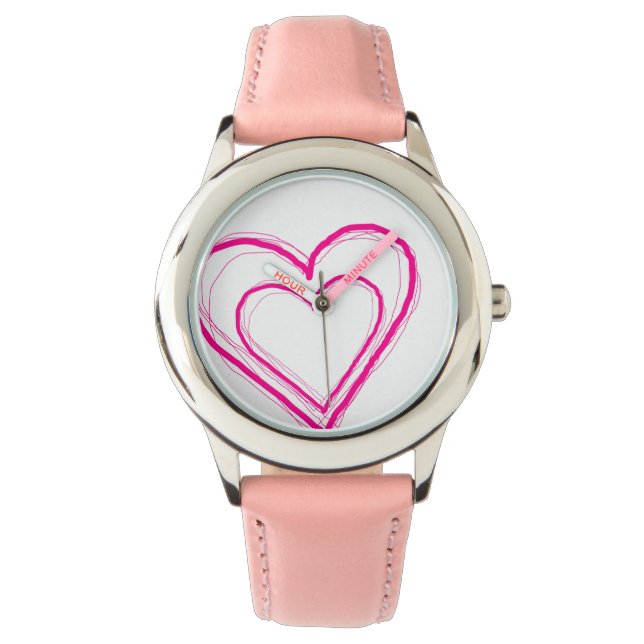 Reloj De Pulsera Vigilancia del corazón rosado (Anverso)