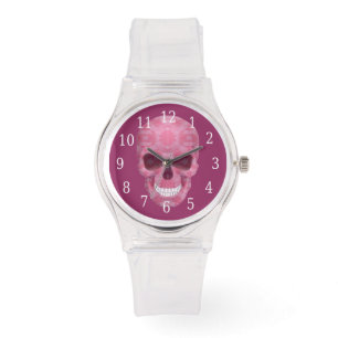 Reloj De Pulsera Vigilancia del cráneo de camuflaje rosado