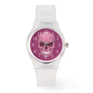 Reloj De Pulsera Vigilancia del cráneo de camuflaje rosado