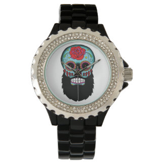 Reloj De Pulsera Vigilancia del cráneo del azúcar con barba