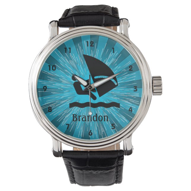 Reloj De Pulsera Vigilancia del diseño del windsurf en personalizab (Anverso)